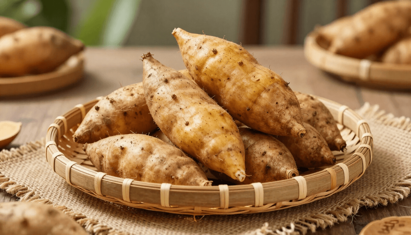 Premium Cilembu sweet potato harvest in West Java