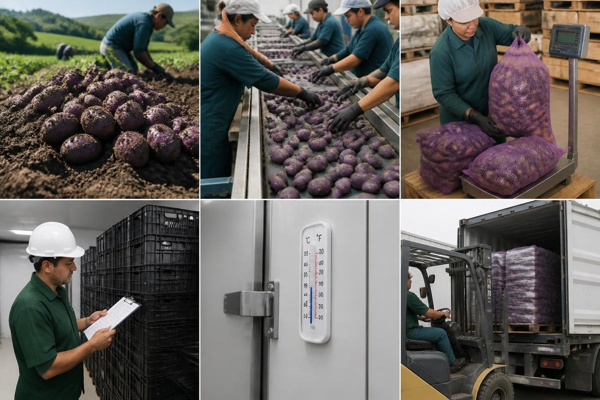 Purple potato export quality workflow